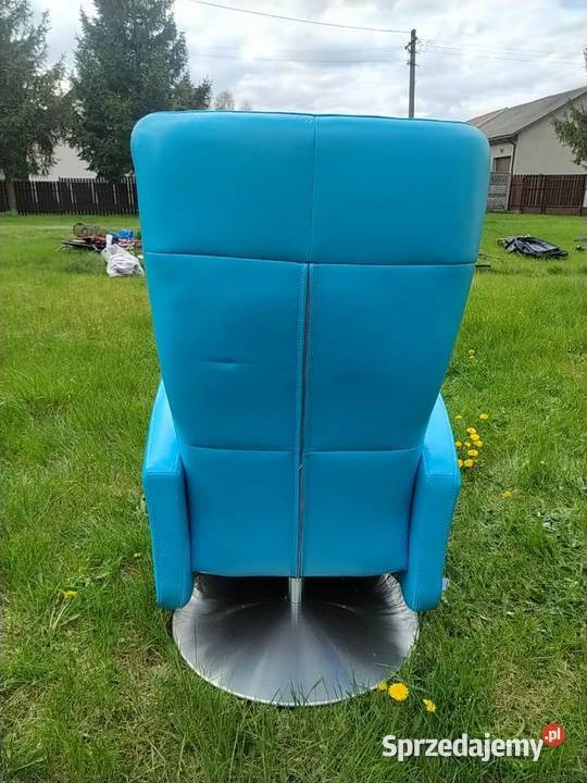 Fotel skóra naturalna obrotowy rozkładany relax Fotele i pufy mazowieckie Warszawa sprzedam