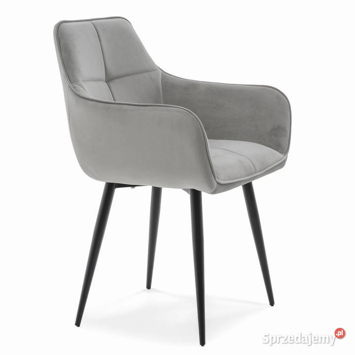 Jasnoszare Krzesło Tapicerowane Quattro Wysyłka