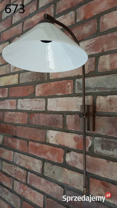 Kinkiet ścienny metalowy mosiężny ze szklanym sprzedam