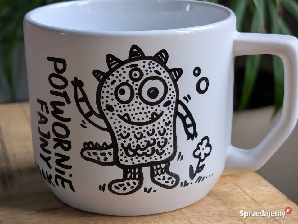 Kubek Ceramiczny Ręcznie Malowany POTWÓR 300ml Dobrzykowice