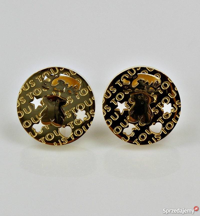 Okrągłe Złote Kolczyki Tous Miś Okazja Wrocław