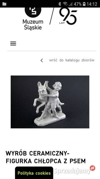 Stara figurka chłopiec z wilczurem Niemcy lata Janów Lubelski