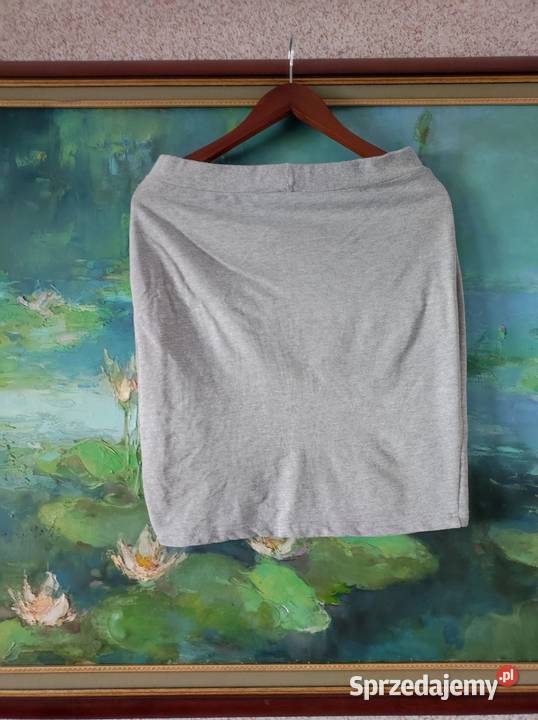 szara spódnica mini do kolan połyskująca tulipan