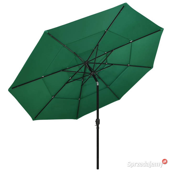 3poziomowy parasol na aluminiowym słupku zielony Warszawa