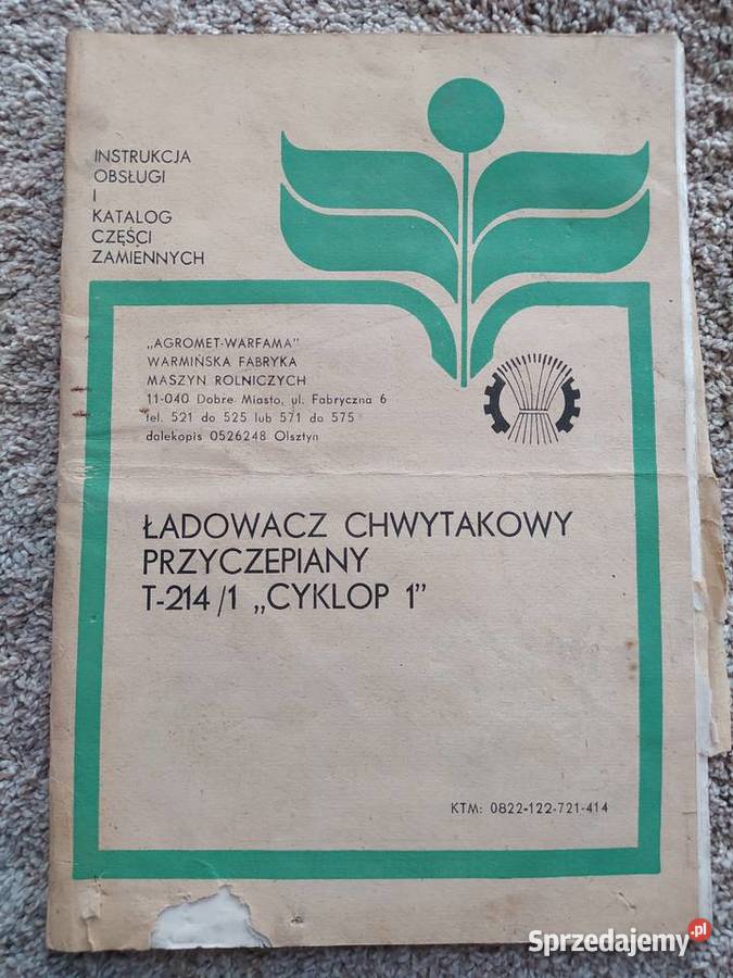 Instrukcja i katalog części ładowacz T2141 Dąbrowice