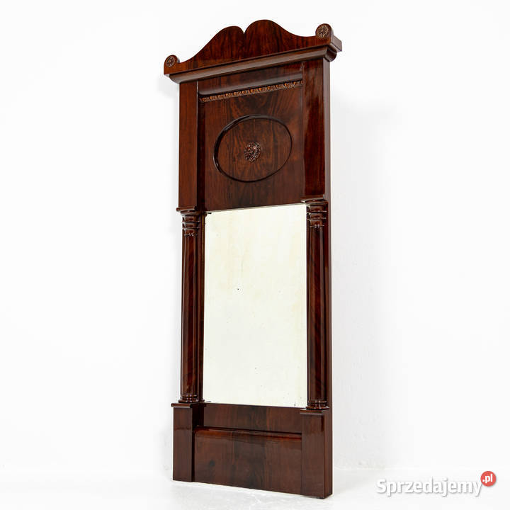 Lustro Biedermeier Antyk Stare Mahoń Piramidalny Antyki, Sztuka, Kolekcje Swarzędz