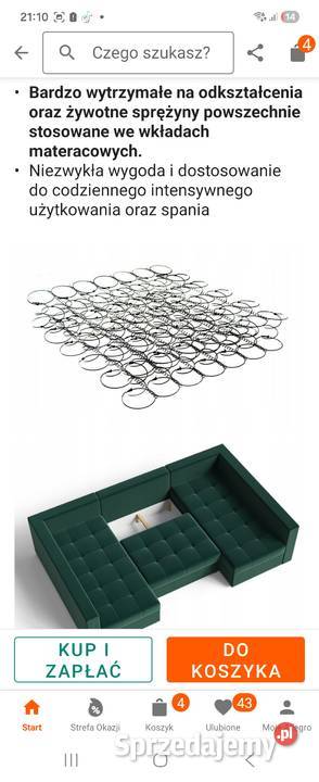 Narożnik z funkcją spania i pufą Częstochowa