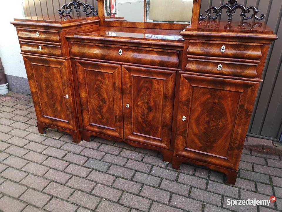 Kredens Komoda Biedermeier Ludwik Filip Politura wielkopolskie