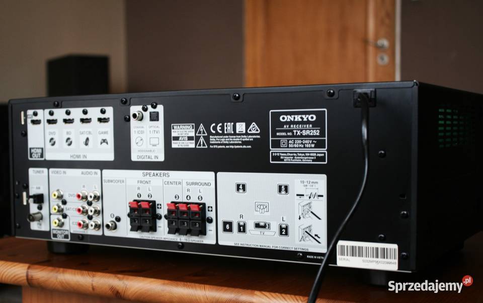 Amplituner Onkyo TX SR 252 wzmacniacz z USB kino