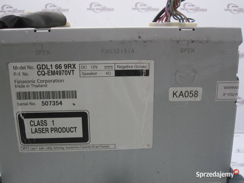 MAZDA 6 II GH LIFT 10r radio CD CQEM4970VT