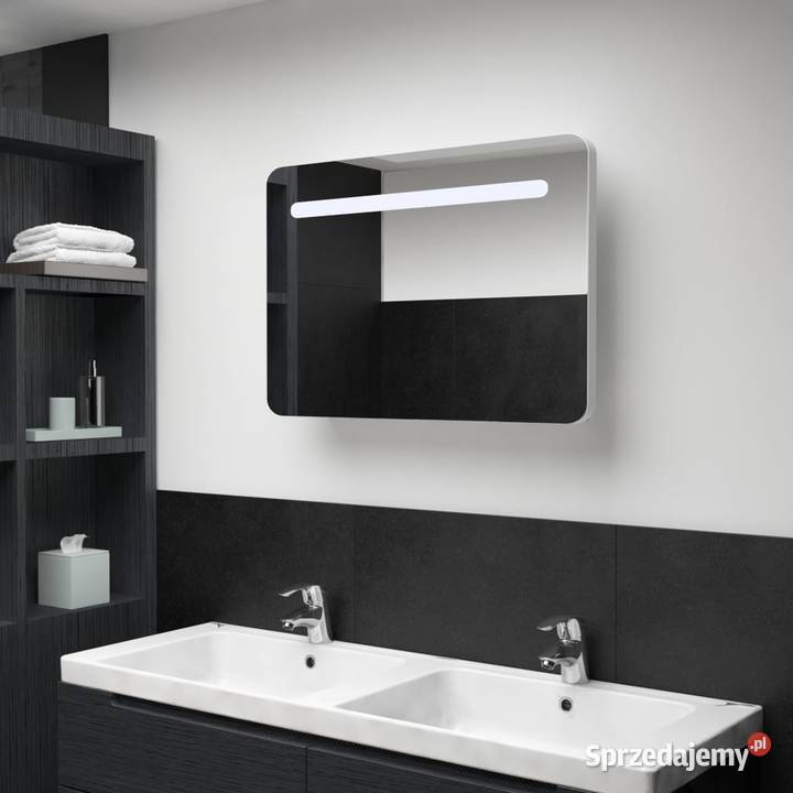 vidaXL Szafka łazienkowa z lustrem i LED 80 x 95 Łazienkowe Warszawa