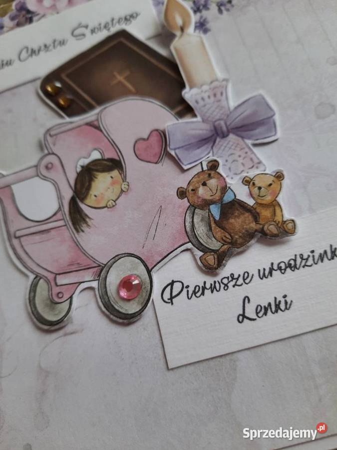 Kartka na Chrzest i urodziny Dęblin