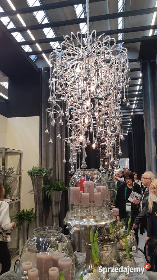 Luksusowy Żyrandol szkło z metaloplastyką HIT Oświetlenie