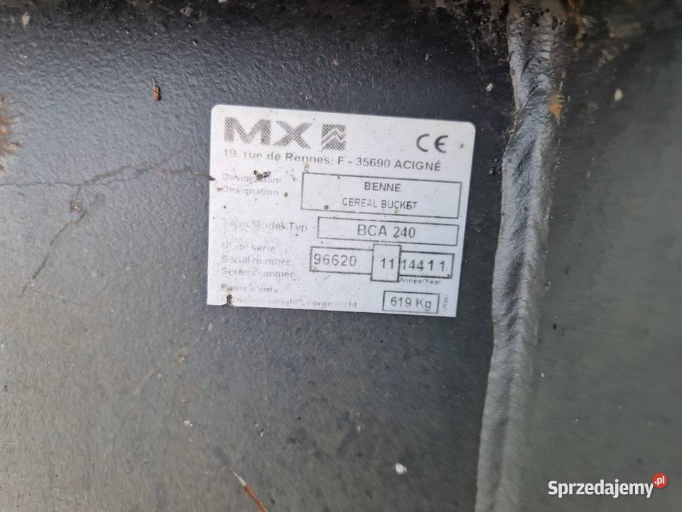łyżka objętościowa MX BCA240 ładowarka Zelów