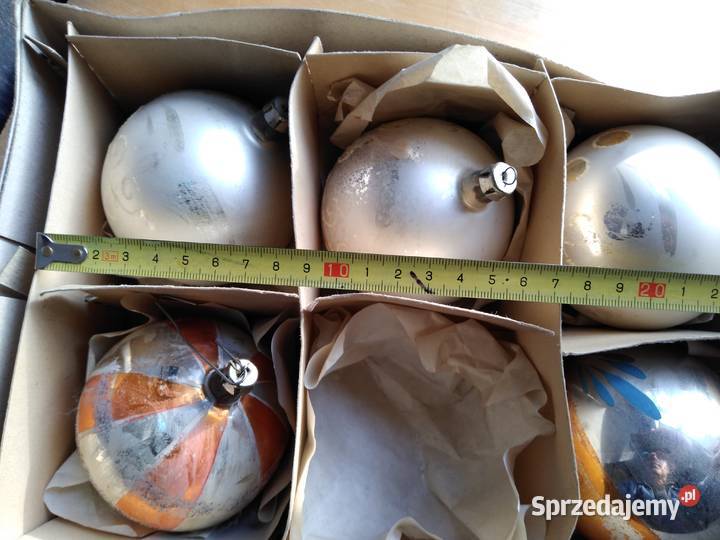 Stare bombki choinkowe zestaw 5 zabytek PRL Dąbrowa Górnicza