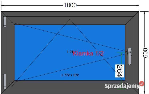 Okno Rozwierno Uchylne 1000 x 600 Antracyt Borowa sprzedam