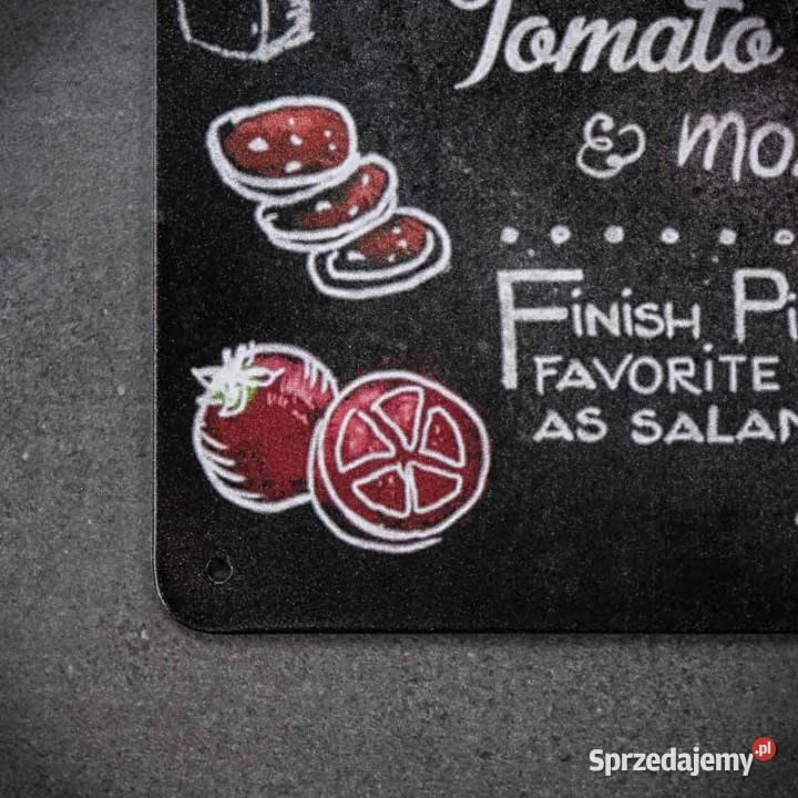 Tabliczka dekoracyjna metalowa PIZZA RECIPE inny kolor świętokrzyskie Chmielnik