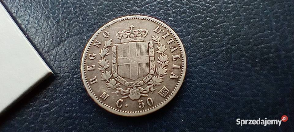 Stare monety 50 centesimi 1863 Włochy srebro podkarpackie Lesko sprzedam