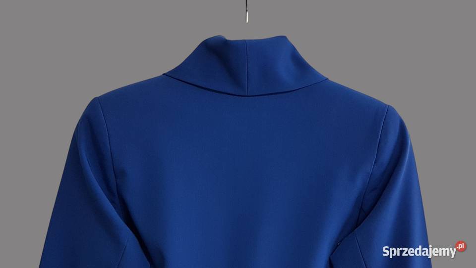 Damski elegancki niebieski żakiet z długim Chrzanów