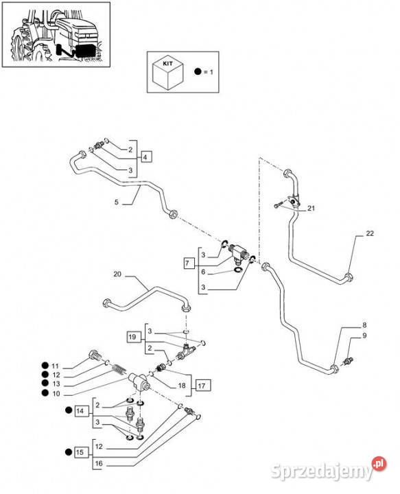 Holland T6010 T6090 T6070 Zawór obejściowy Jastrzębniki
