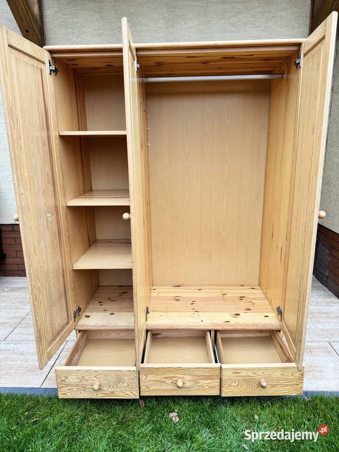 Szafa 3 drzwiowa sosnowa drewniana z szufladami Garwolin sprzedam