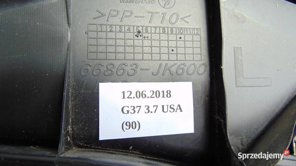 PODSZYBIE LEWE PRAWE INFINITI G37 66863JK600 Nowy Tomyśl