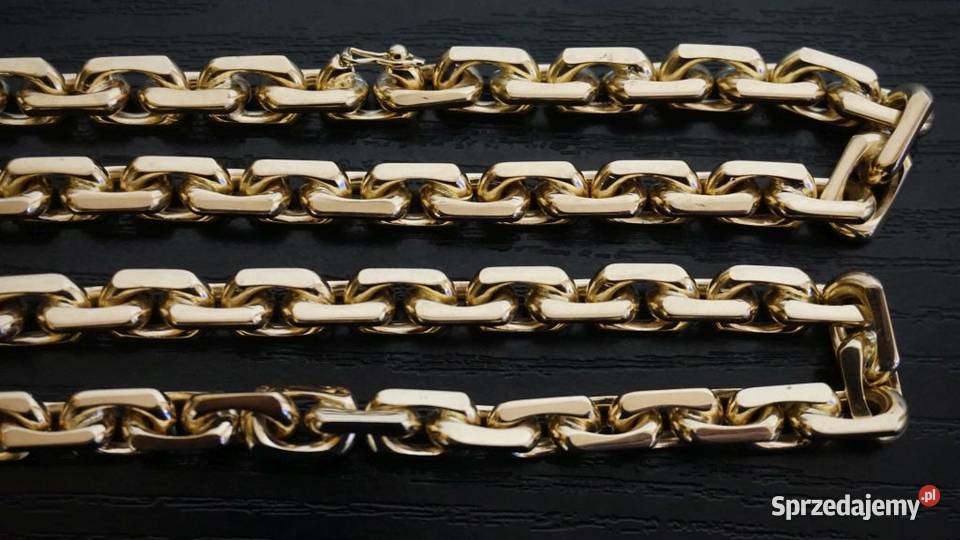ZŁOTY KUTY ŁAŃCUSZEK SUPER ŁAŃCUCH ANKIER DUŻY Warszawa