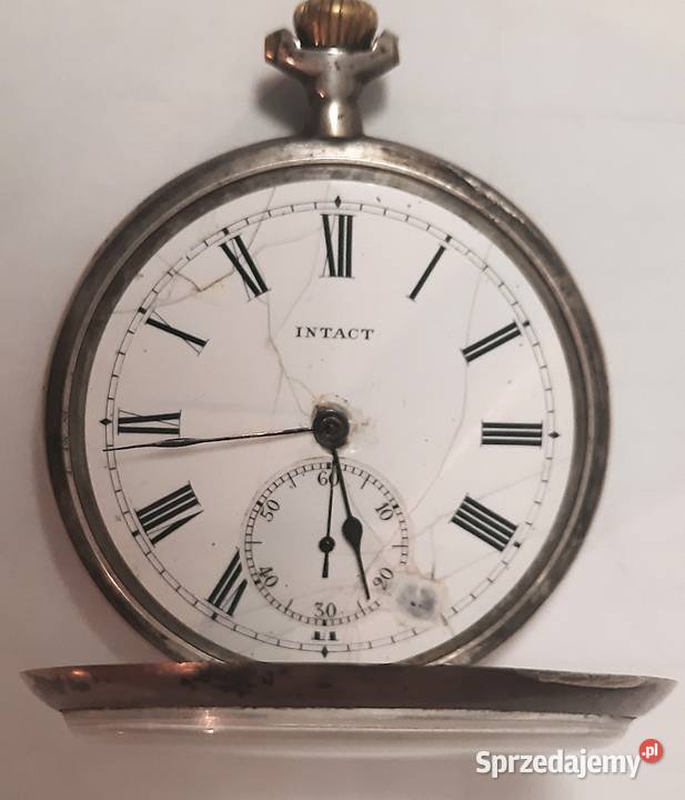 Stary Srebrny Zegarek Kieszonkowy INTACT Pozostałe Gliwice