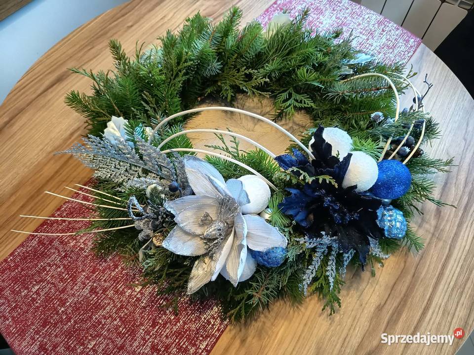 Wieniec wianek świąteczny stroik z żywej choiny Brzóza Królewska