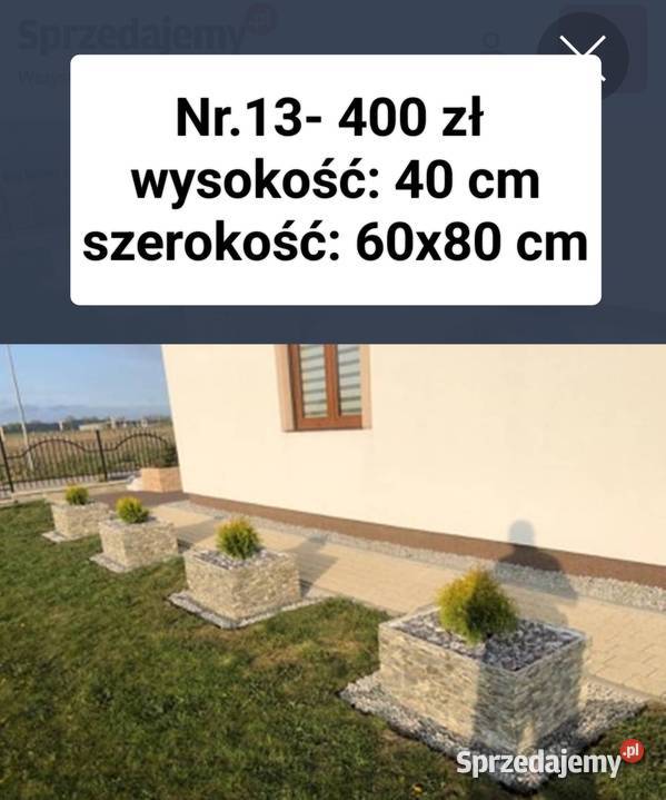 13 Duża donica z kamienia naturalnego rękodzieło Długołęka-Świerkla sprzedam