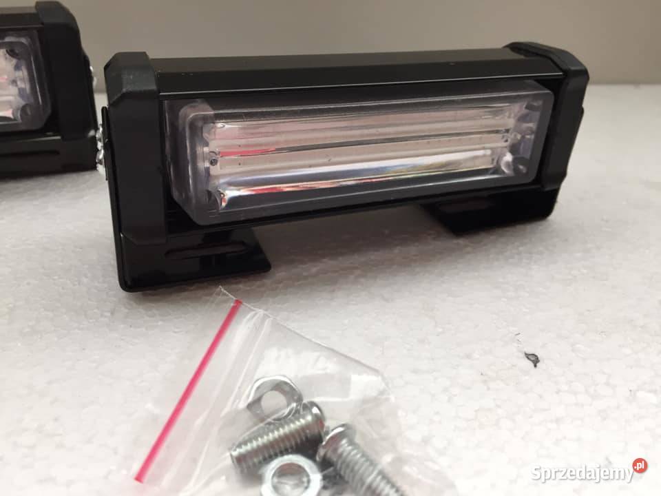 4x stroboskop niebieski 8W 12V lampa Led mazowieckie