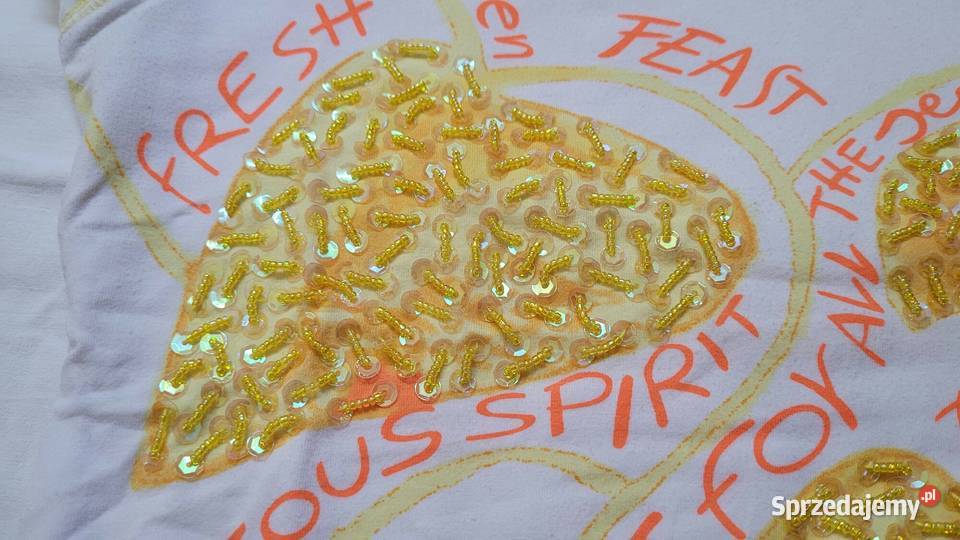 Damska bluzeczka z koralikami biały Bluzki i koszule sprzedam