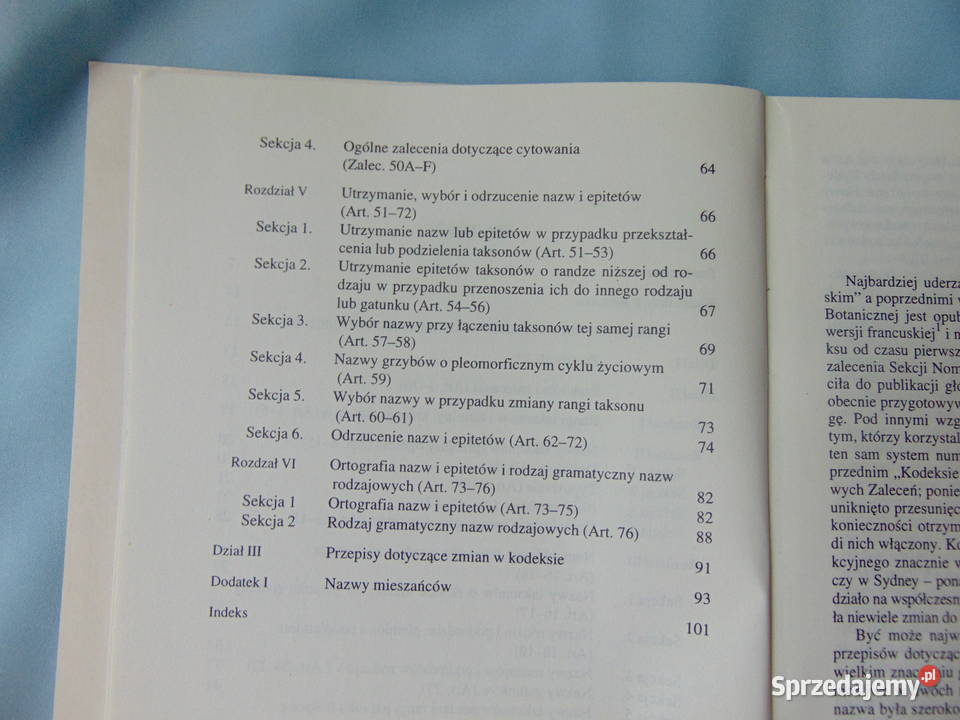 Międzynarodowy Kodeks Nomenklatury Botanicznej lubelskie Lublin sprzedam