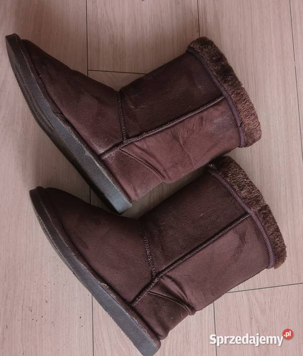 Botki zamszowe brązowe z futerkiem Gdańsk
