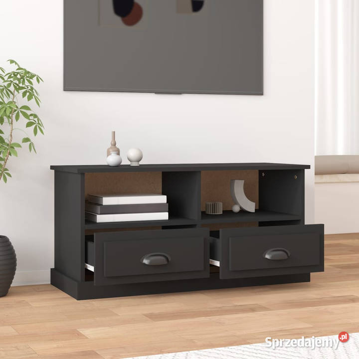 Szafka pod TV czarna 93x355x45 materiał Warszawa