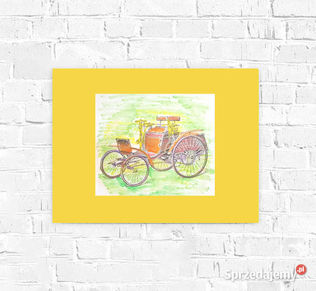żółty obraz A3 retro obraz 30x40 fajna grafika Gdańsk