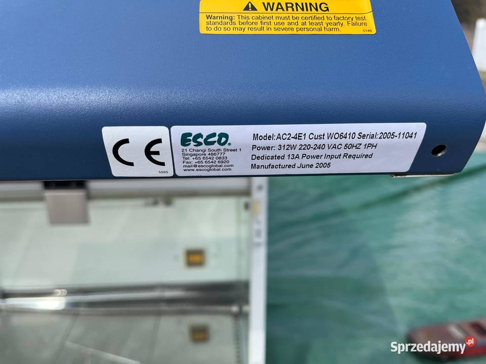 komora laminarna Esco AC24E1 Biznes i Przemysł Opole sprzedam