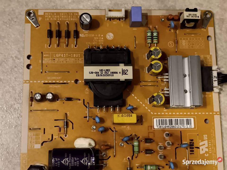 LG 43UK6750 Zasilacz EAX67865101 EAY64928601 TV i Video Opole sprzedam