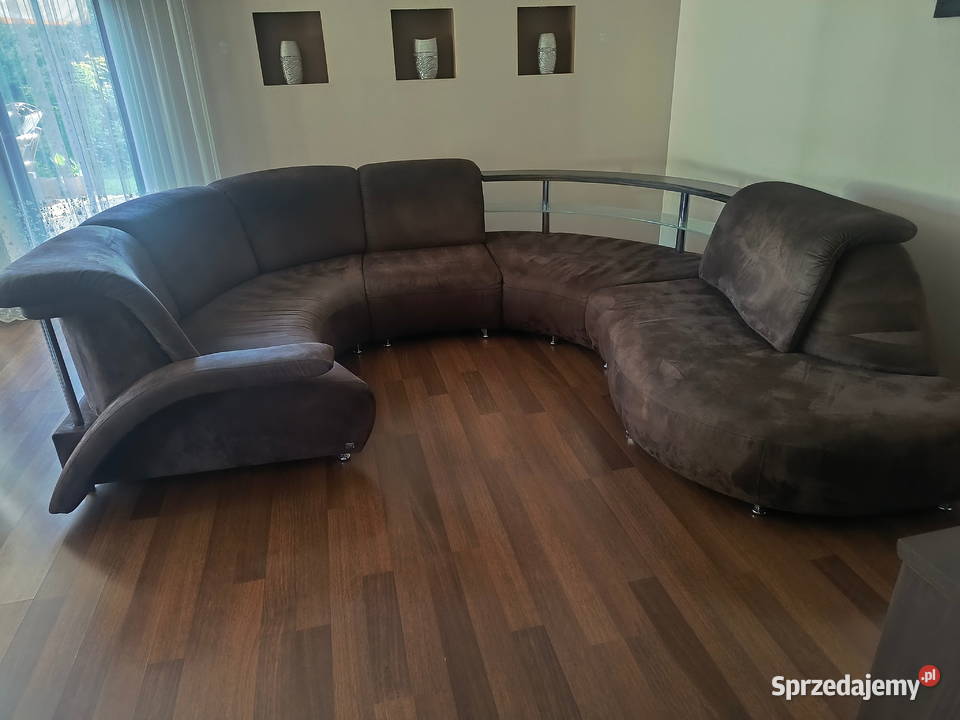 Wygodna skórzana kanapa w literę C Sofy i kanapy łódzkie Bukowiec