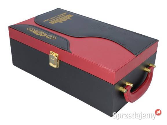 Walizka na Wino z Akcesoriami brązowa 2 Butelki Ostrowy nad Okszą