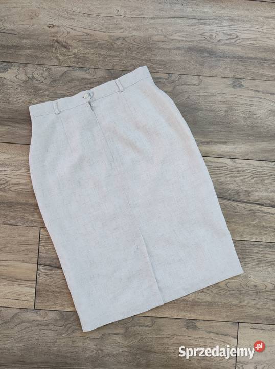 Lniana spódnica Ołówkowa Jessica Reid Vintage 38