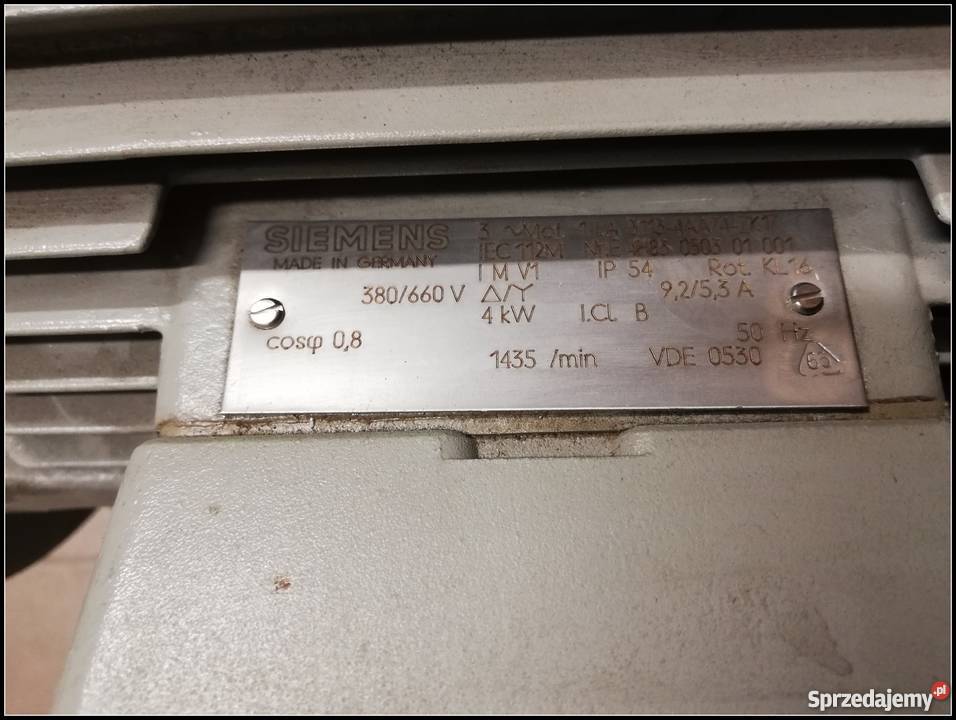 Silnik Siemens 3 1LA 31134AA74ZK17 IEC 112M 4KW Elektryka i akcesoria Dąbrowa Górnicza
