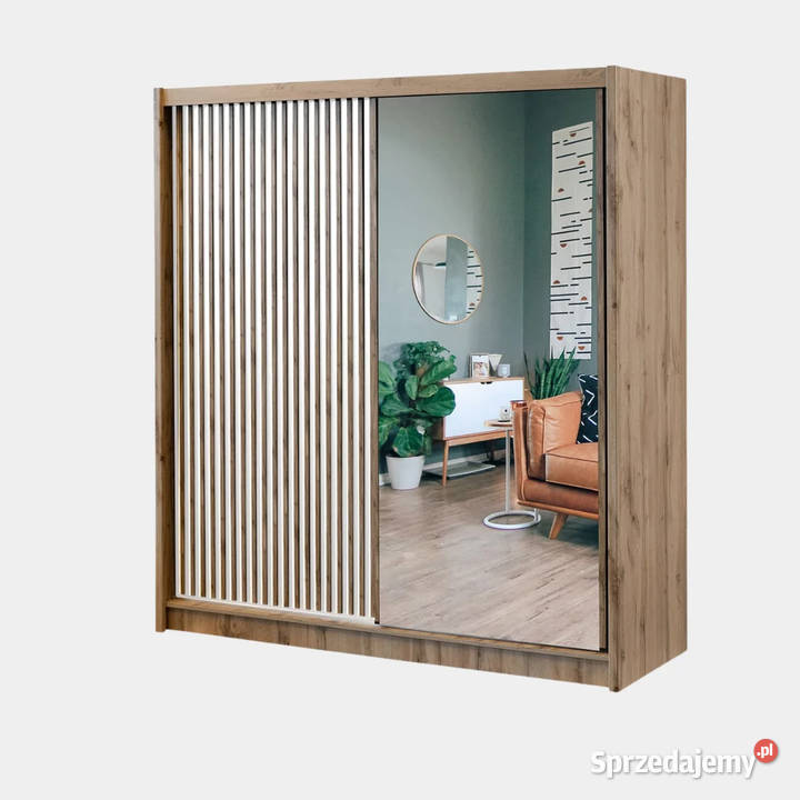 Szafa London 203x215x60 lustro lamele 3 kolory