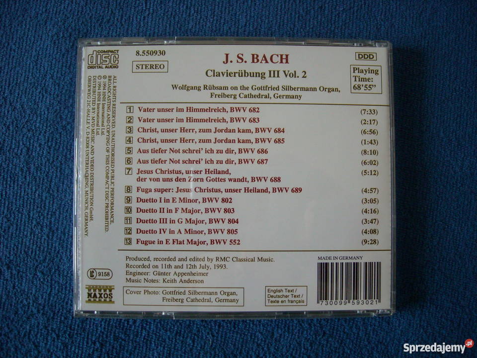 J S BACH Clavierubung Iii Volume 2 Ruebsam CD