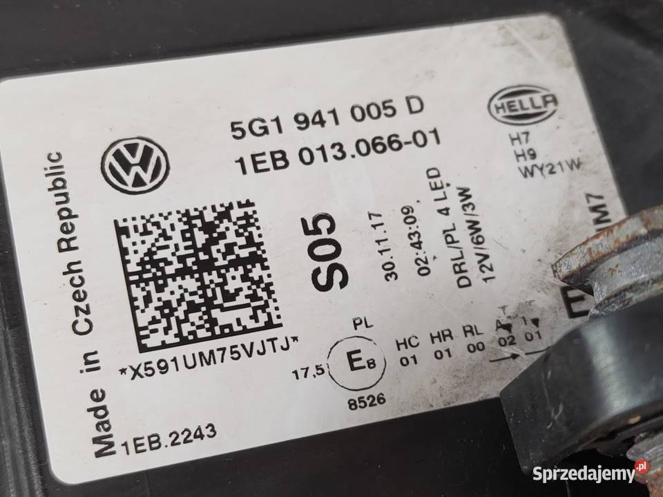 Lampa Lewy Przód Vw Golf VII 7 Lift 20162020 sprzedam