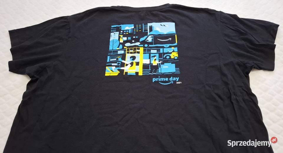 Koszulka krótki rękaw Tshirt czarna Amazon Prime Czeladź