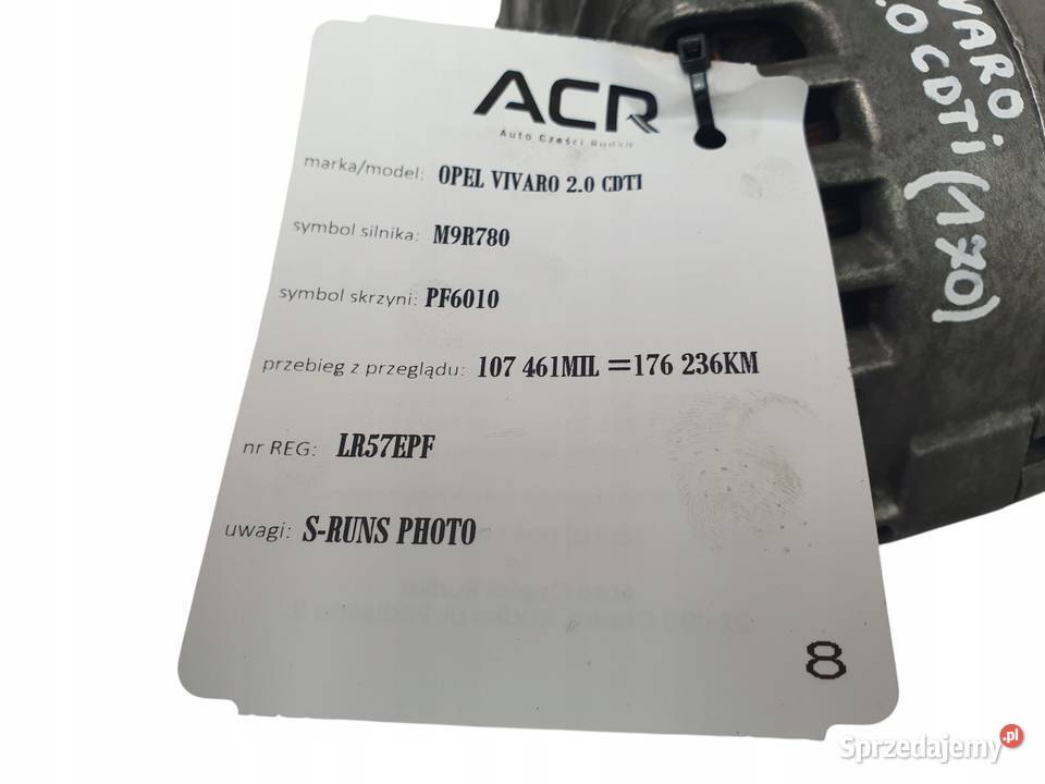 ALTERNATOR Renault Trafic Opel Vivaro 20 DCI Układ elektryczny silnika Chełm