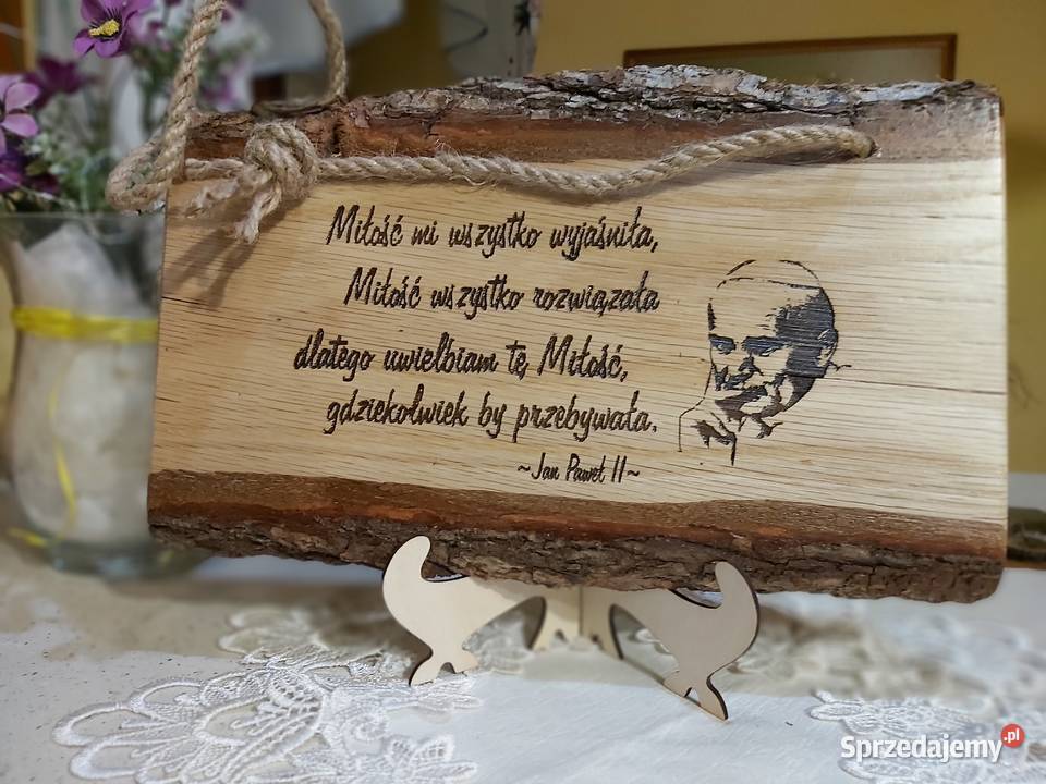 Deseczki ozdobione przywieszka na linie z juty podkarpackie Dobrzechów