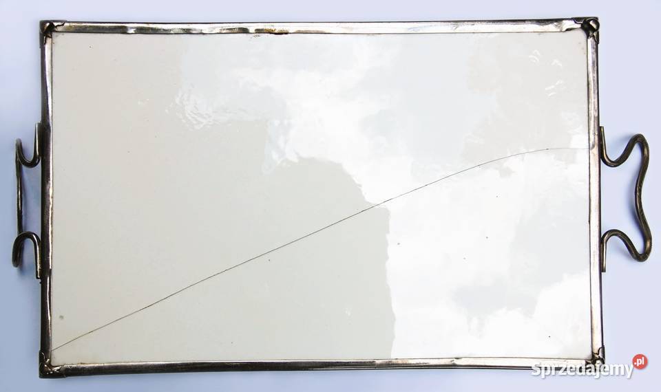 Patera secesyjna Secesja ceramika metal kwiaty Lublin