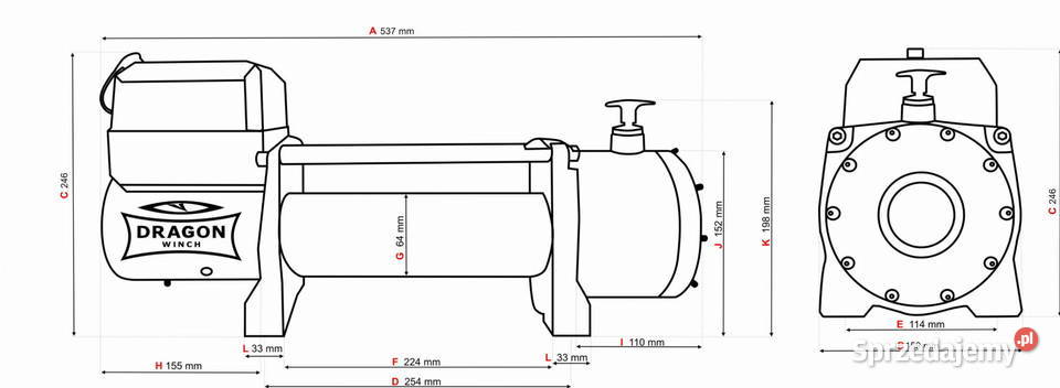 Wyciągarka DWM 13000 HD 12V z liną stalową ATV Częstochowa sprzedam